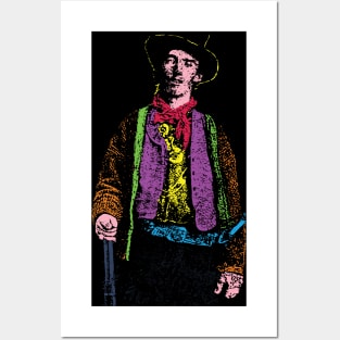 Billy the Kid Retro 80s Style Billy the Kid Western Outlaw Cowboy Posters and Art